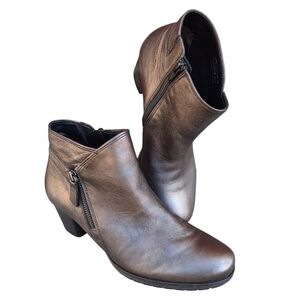 Gabor Size 5 Metallic Bronze Brown Black Ankle Boots